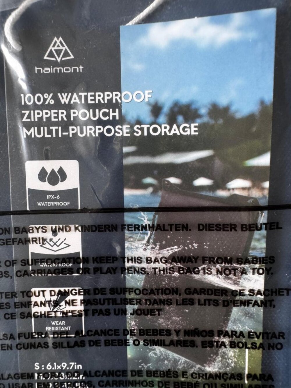 100% waterproof zipper pouch Haimont